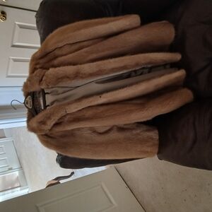 Luxurious Tan Real Mink Fur Coat
